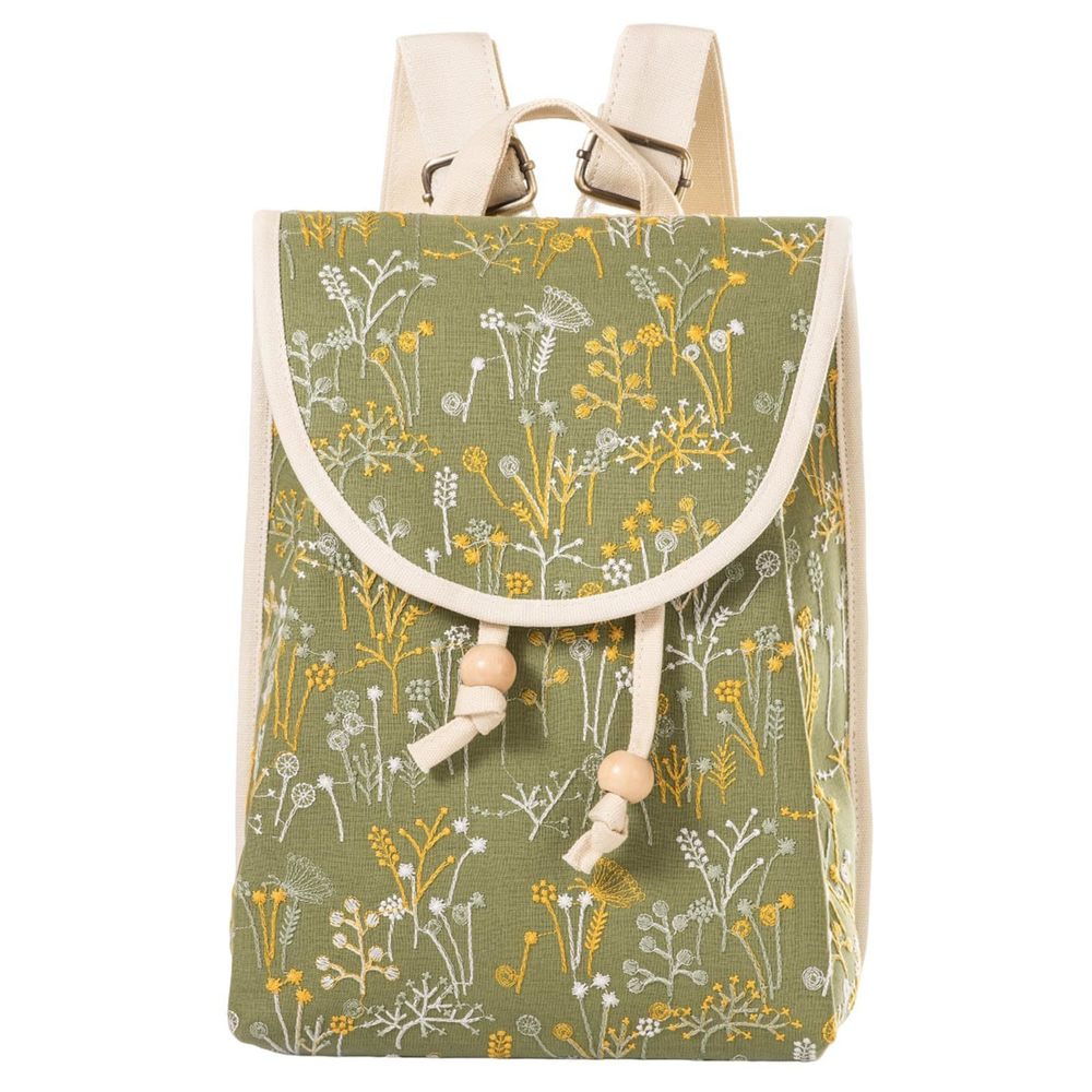 Floral Embroidered Backpack Purse for Women Small Travel Handbag Shoulder🦛